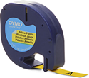 Dymo LetraTag 12mm x 4m Tape Black Text on Yellow , 91332